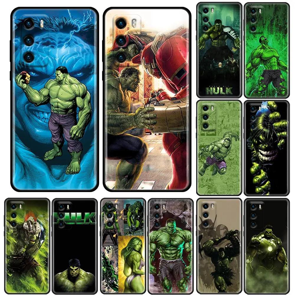 

Phone Case for Huawei P10 P20 P30 Case P40 Lite P50 Pro Plus P Smart Z Soft Silicone Cover The Hulk Marvel