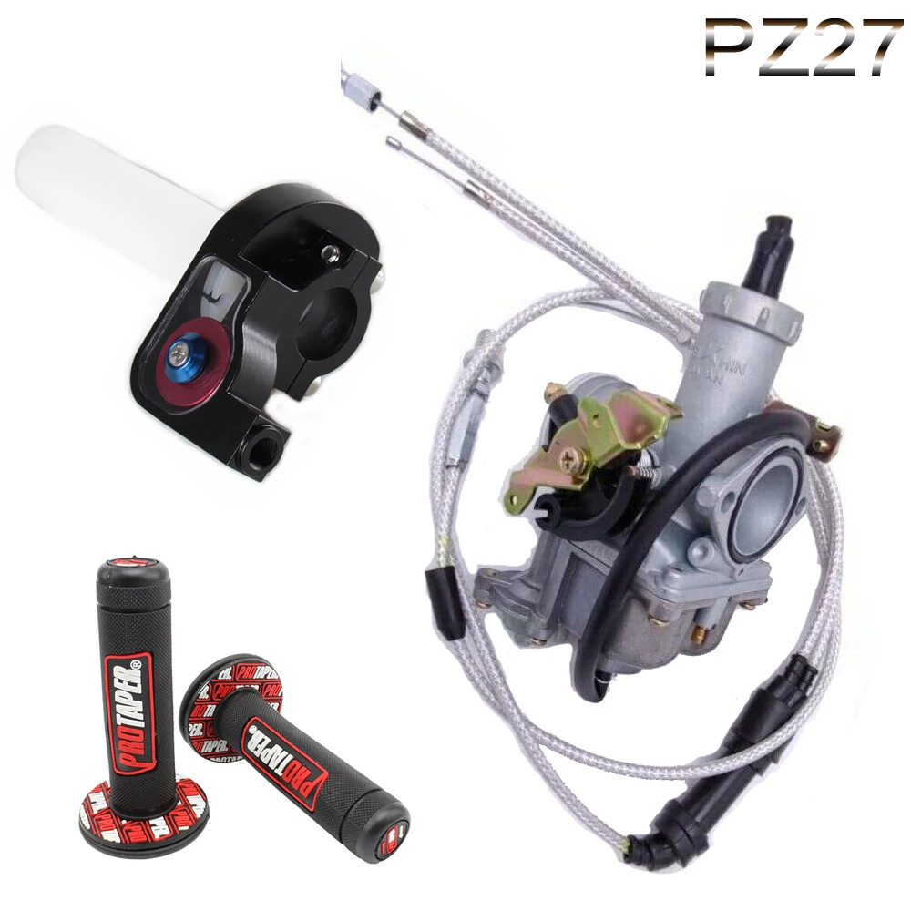 

For WY125 CG150 125cc 150cc 175cc PZ27 27mm Carburetor With Accelerating Pump with Cable Choke Carb + Dual throttle cable set