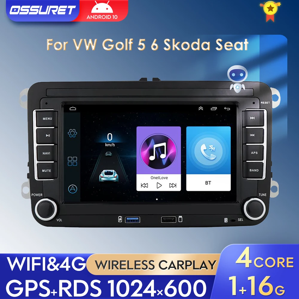 Автомагнитола 2DIN 7 дюймов AI Carplay Android стерео мультимедиа GPS-навигация для Volkswagen Touran