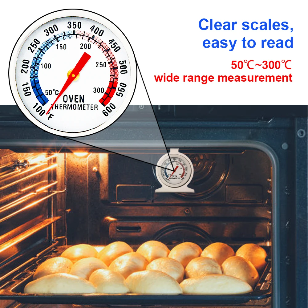 300°C Stainless Steel Oven Thermometer Mini Dial Stand Up Temperature Gauge Bread Food Meat BBQ Thermometer Cooking Kitchen Tool images - 6