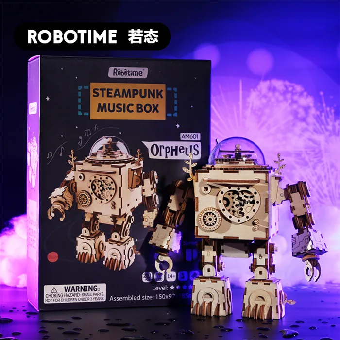 3D деревянная Сборная модель головоломка ручной работы музыкальная шкатулка
