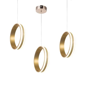 Circle Rings Crystal chandelier ceiling Ring led indoor lighting LED Pendant Light Loft Coffee lamp Bedroom hanging Lighting