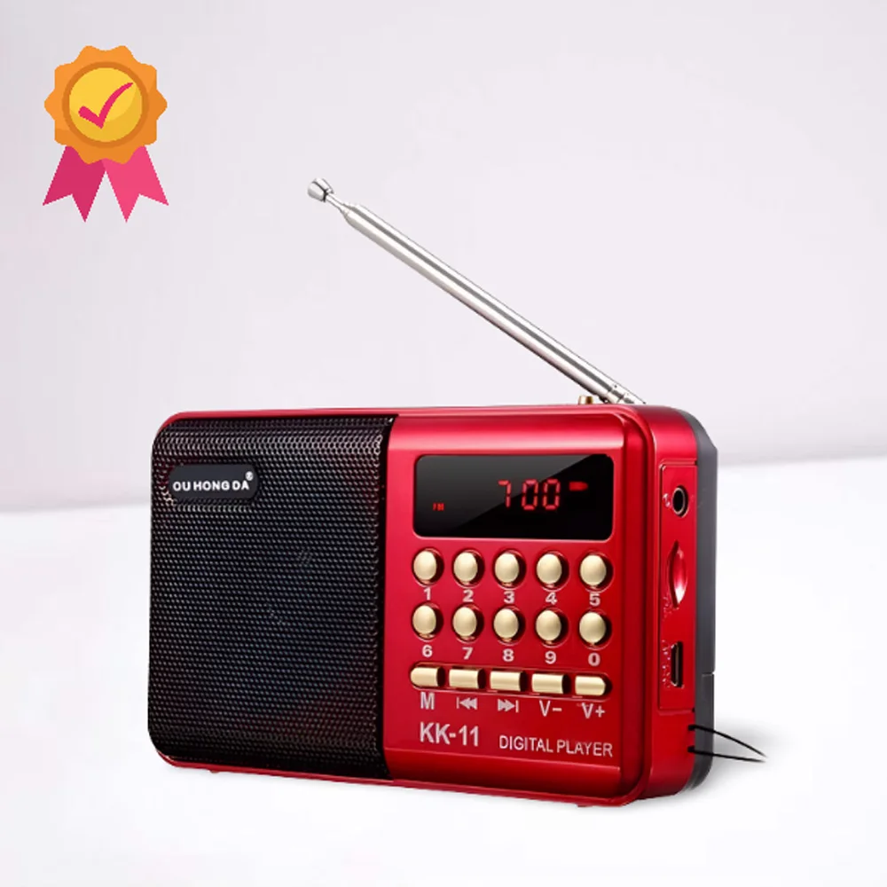 Портативный мини FM-динамик ручной перезаряжаемый цифровой USB TF MP3-плеер