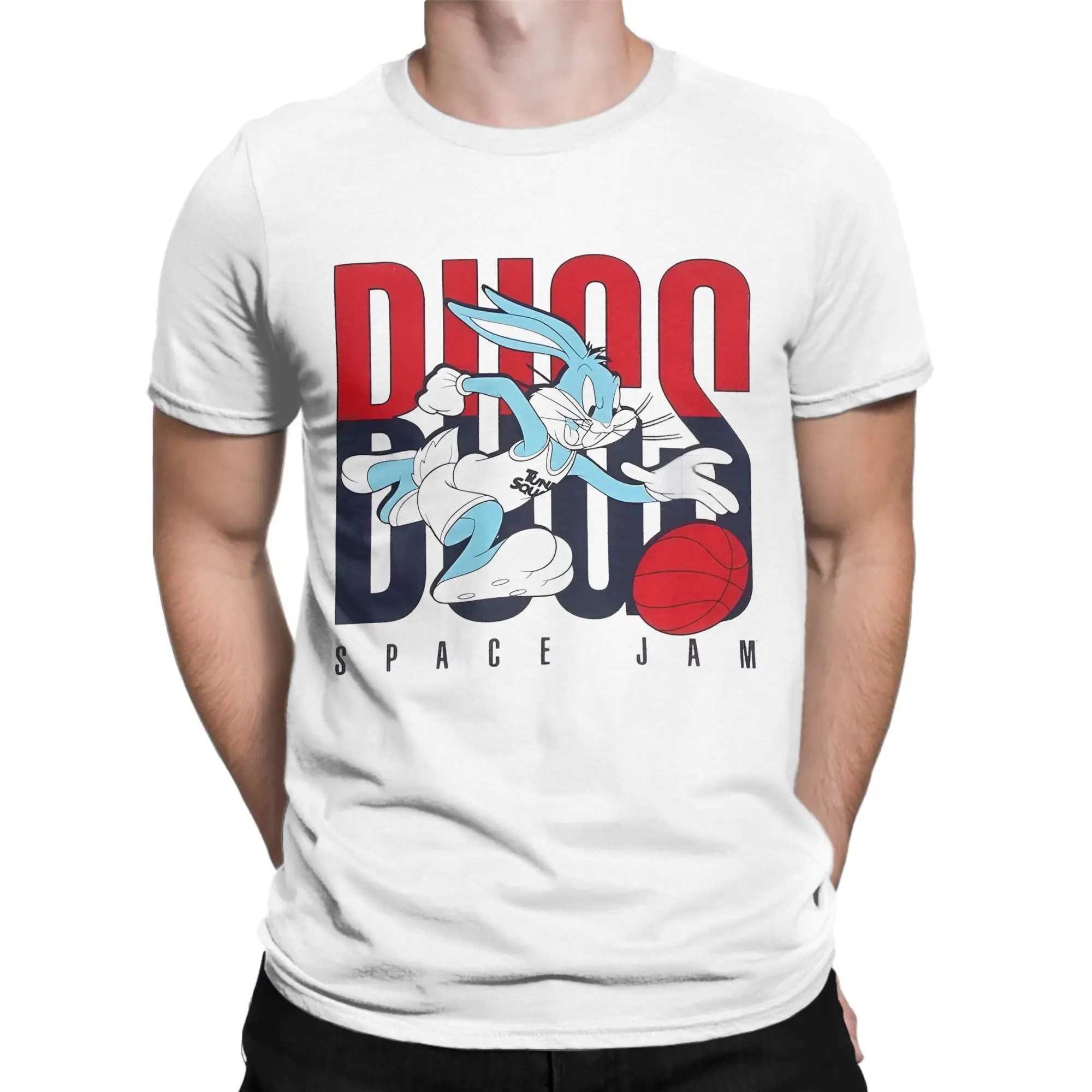 Фото Спортивные футболки Space Jam для мужчин и женщин, новинка из 100% хлопка, футболка с круглым вырезом, одежда с короткими рукавами 6XL №2