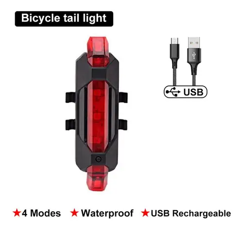 Велосипедный задний перезаряжаемый фонарик для горного и шоссейного велосипеда