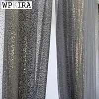luxury grey gold sequins gradient tulle curtain for living room modern industrial style sheer window treatment outdoor patio