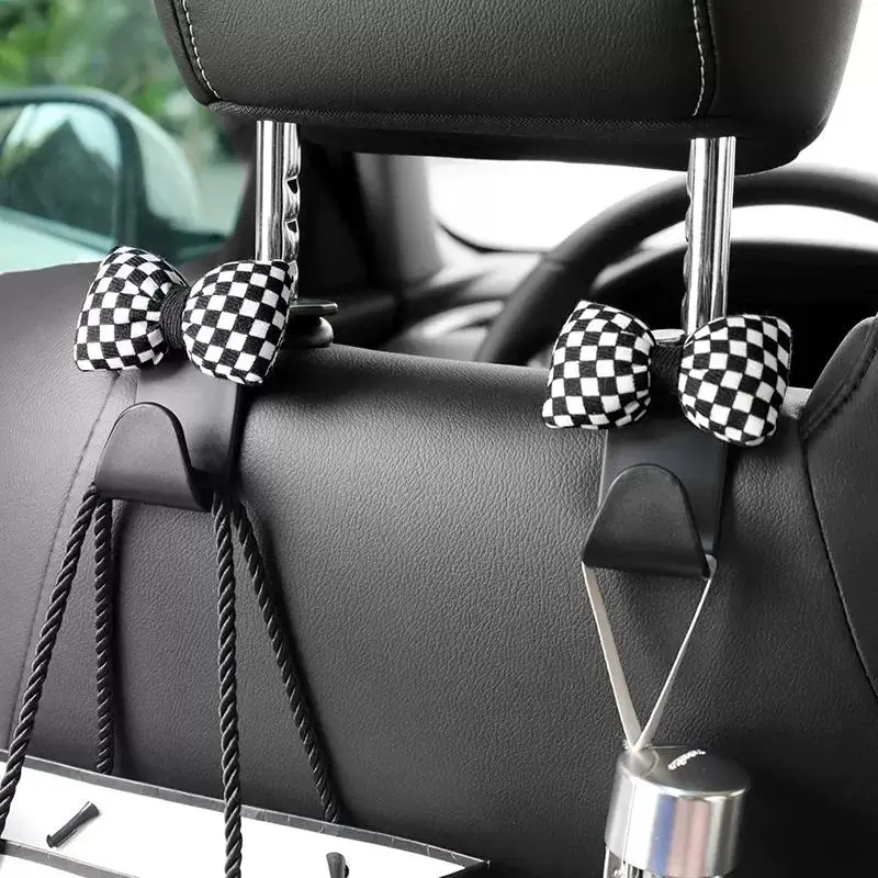 

Multifunctional Hide Bowknot Cute Car Seat Back Headrest Hook Creative Storage Sundries Holder Hooks Organizer Hanger Auto Decor