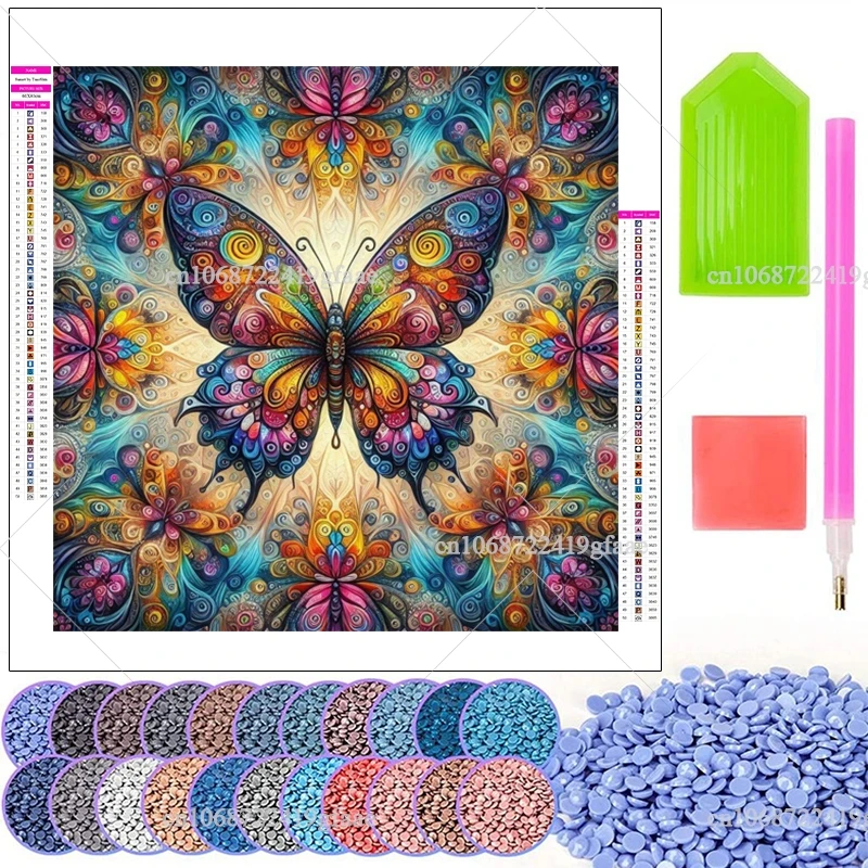 Набор для алмазной живописи &quotБабочка&quot 5D полная картина искусственные цветы