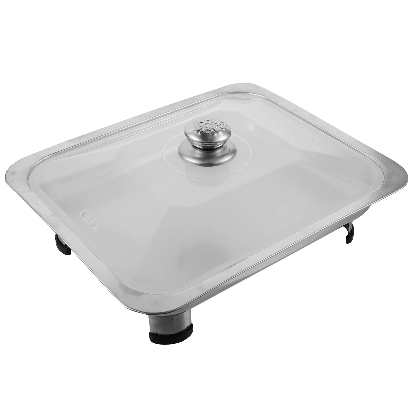 

Stainless Steel Grill Pan Buffet Stove Classic Food Holder Bread Tray Kitchen Serving Pan Party Metal Flat Pans Canteen Lid