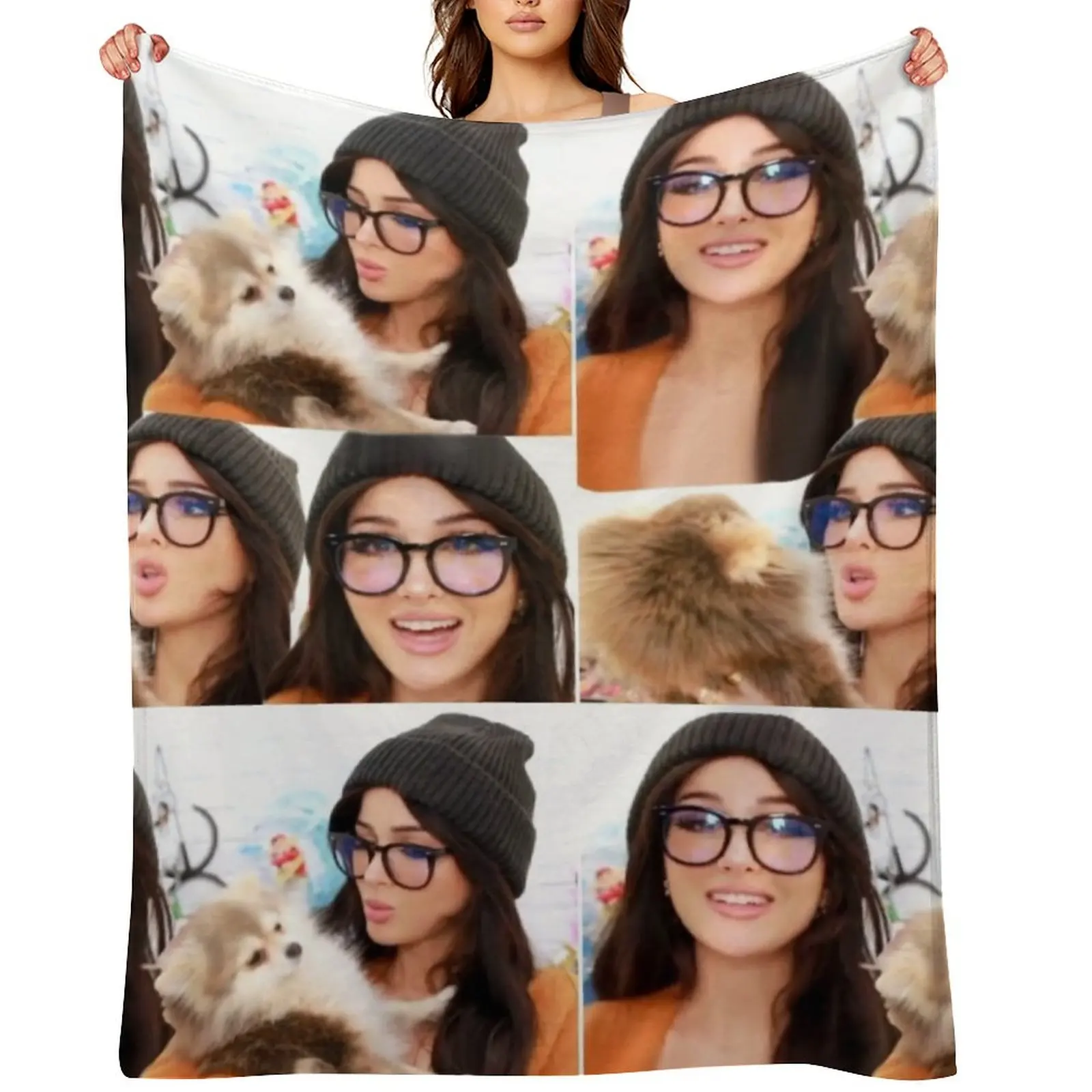 Фото Sssniperwolf уютный коллаж пледы одеяло сон аниме волосатые декоративные одеяла для кроватей №2