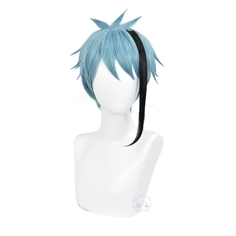 

Короткий парик для косплея из аниме «Черепаха», термостойкая пиявка из Нефритовой игры «витая страна чудес», синего и зеленого цвета