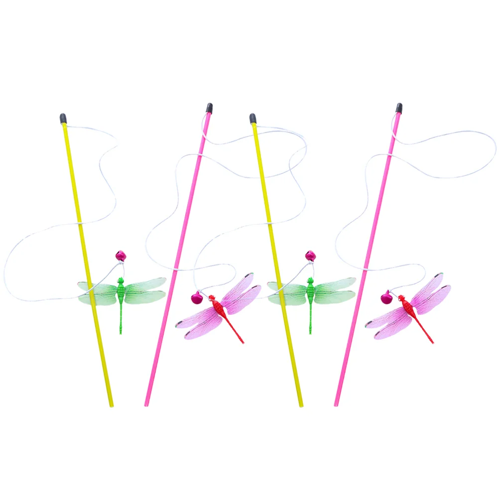 

Cat Wand Teaser Kittenstick Interactive Teasing Fishing Dragonfly Funny Catcher Pole Exerciser Petcharmer Ribbon Playing