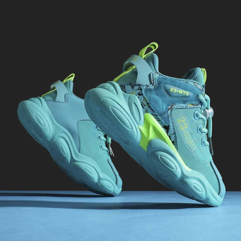 Children's Breathable Leisure Sports Basketball Shoes 2022 Kids Boys Basketball Shoes Girls Mesh Running Sneakers Shoes 30-38