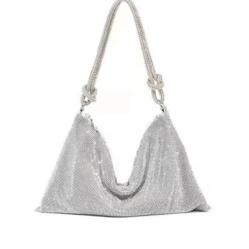 

Great Diamond Underarm Bag One-Shoulder Dinner Handmade Workshop European and American Famous Leisure Pillow Bag