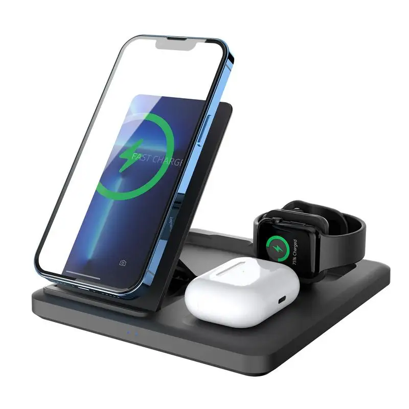 

3 In 1 Charging Station Mobile Phone Watch Earphone Wireless Charger Cell Phone Charging Device Foldable Charging Dock Pad Stand