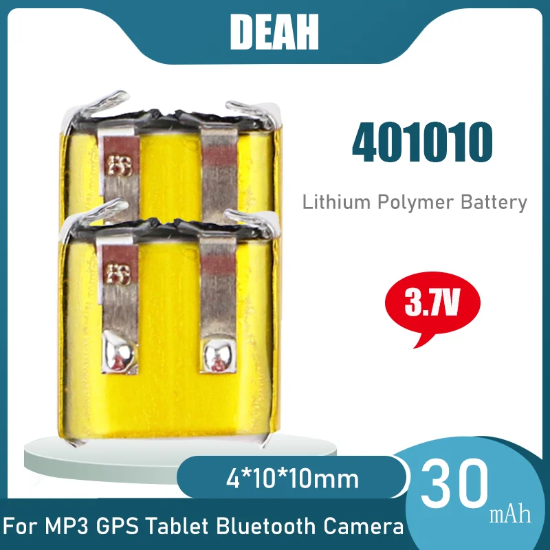 Литий-полимерный перезаряжаемый аккумулятор 401010 3 7 в 30 мАч для I7 i8 i9 i10 i12 Bluetooth