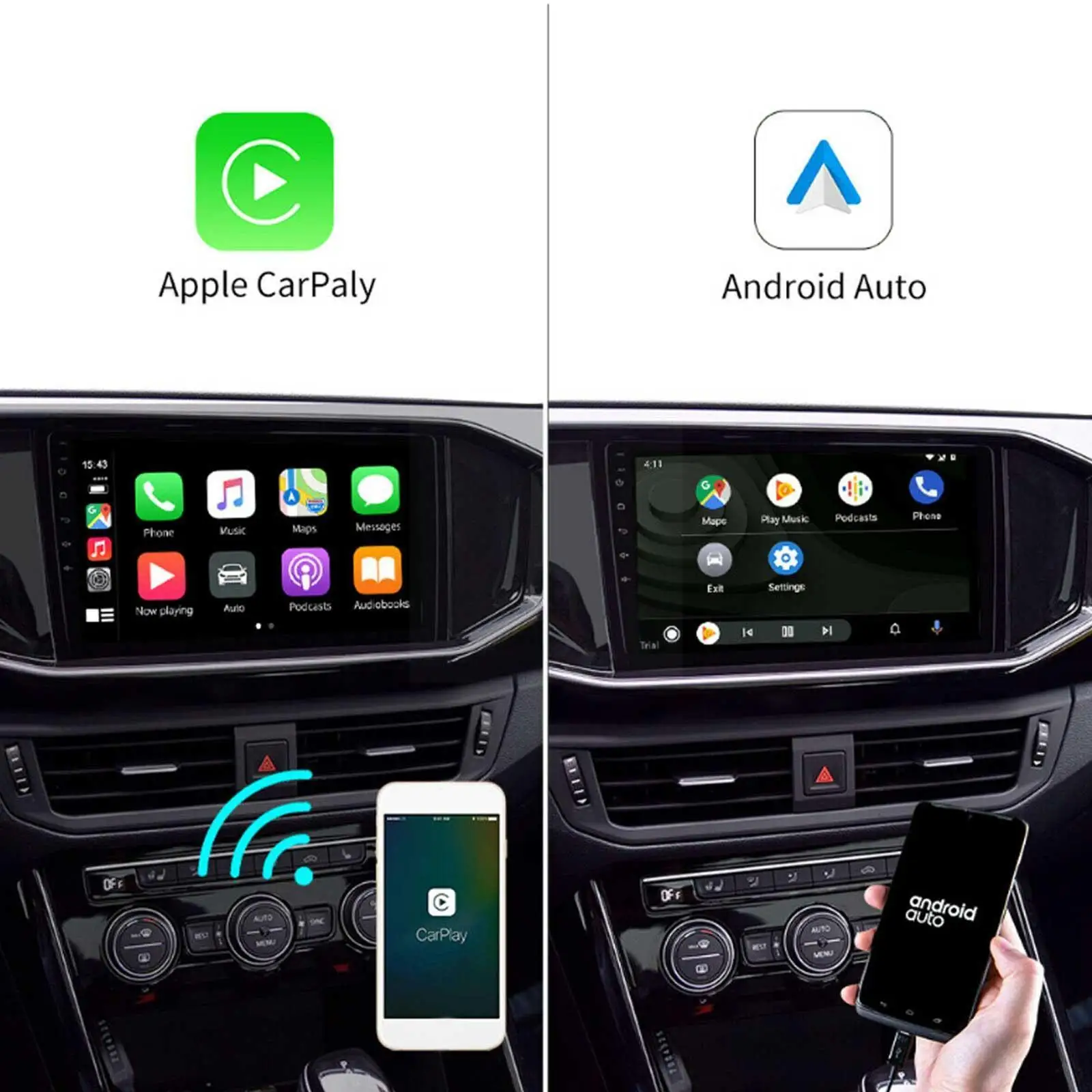 

Проводной беспроводной адаптер CarPlay, беспроводной Автомобильный ключ Android для изменения экрана Android, автомобильный адаптер Ariplay Smart Link IOS10 14 15...