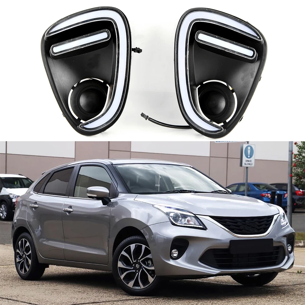 

Светодиодный ные Автомобильные дневные ходовые огни DRL, передний бампер, противотуманные фары в сборе с указателем поворота, аксессуары для Suzuki Baleno 2019 2020