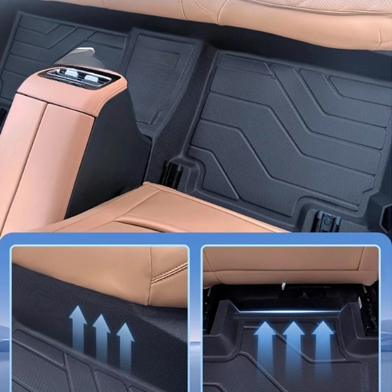 Фото Для BYD Han L DM EV 2025 2026: Индивидуальные водонепроницаемые противоскользящие коврики из TPE для пола автомобиля, аксессуары для интерьера №3