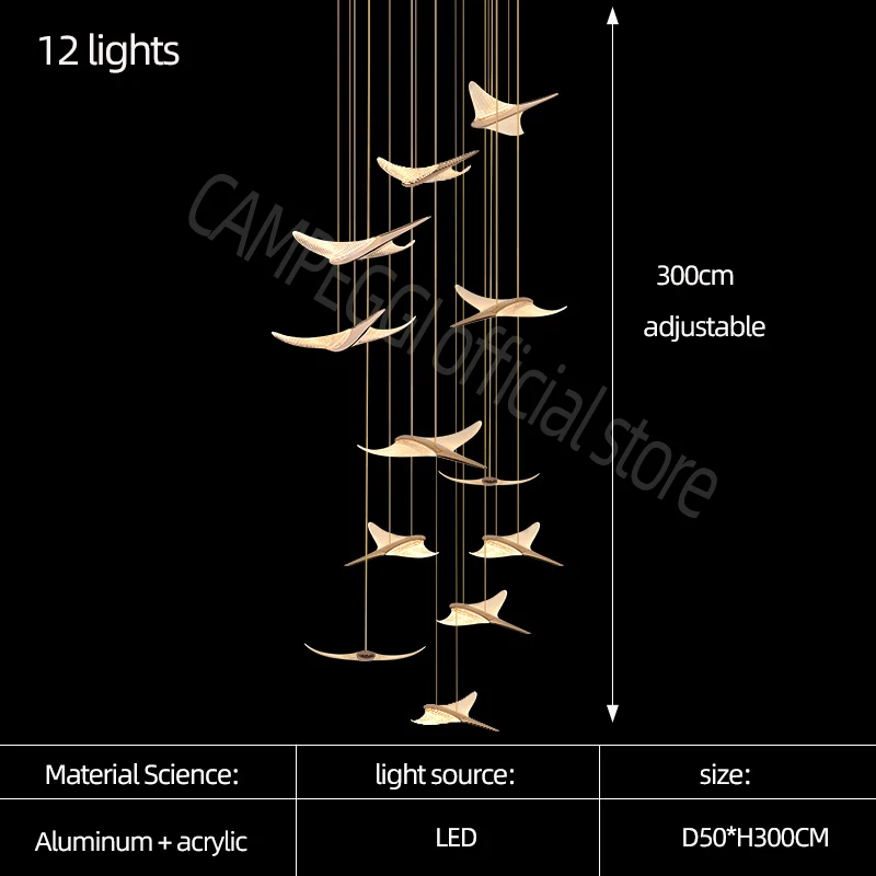

LED люстра CAMPEGGI для гостиной