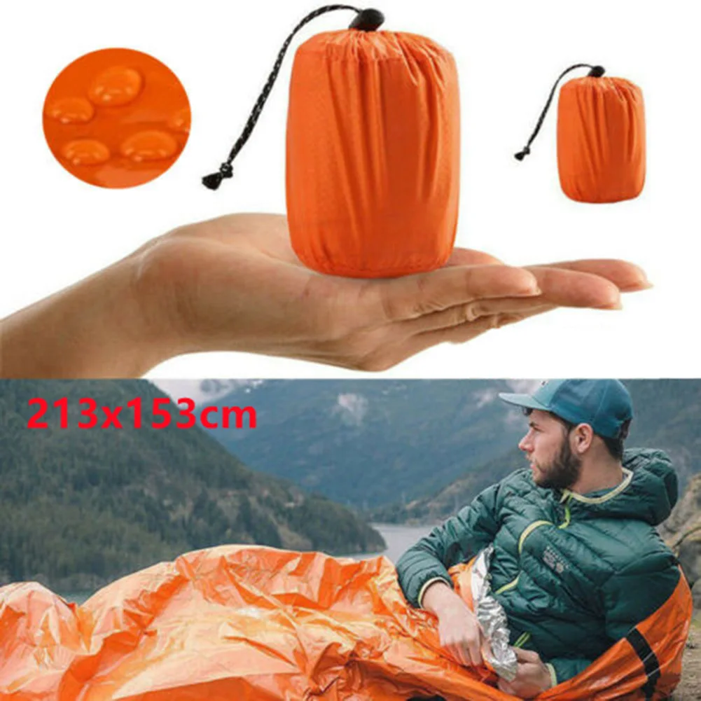 

Double Emergency Sleeping Bag Thermal Waterproof Outdoor Survival Camping First Aid Blanke Cold-proof Aluminum Film Sleeping Bag