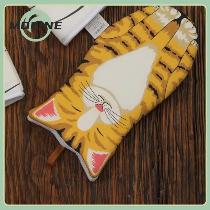 

Anti-scald Gloves Microwave Oven Gloves Non-slip Cute Cat Shape Potholder Oven Accessory Insulation Oven Mitts Heat Insulation