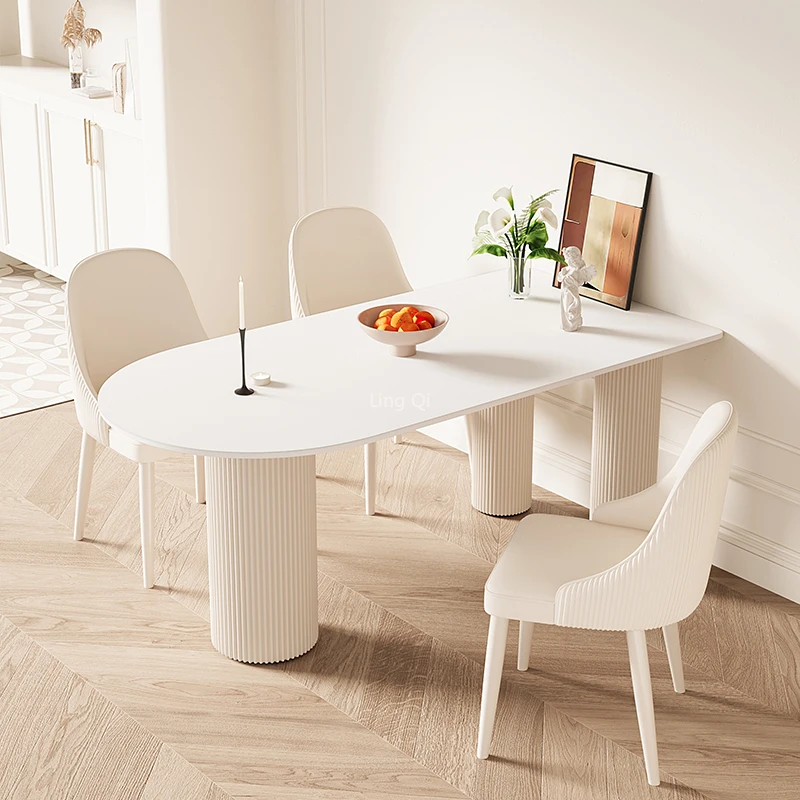 

White Small Dining Table Restaurant Modern Entryway Hotel Dining Table Lobby Organizer Luxury Mesas De Comedor Kitchen Furniture