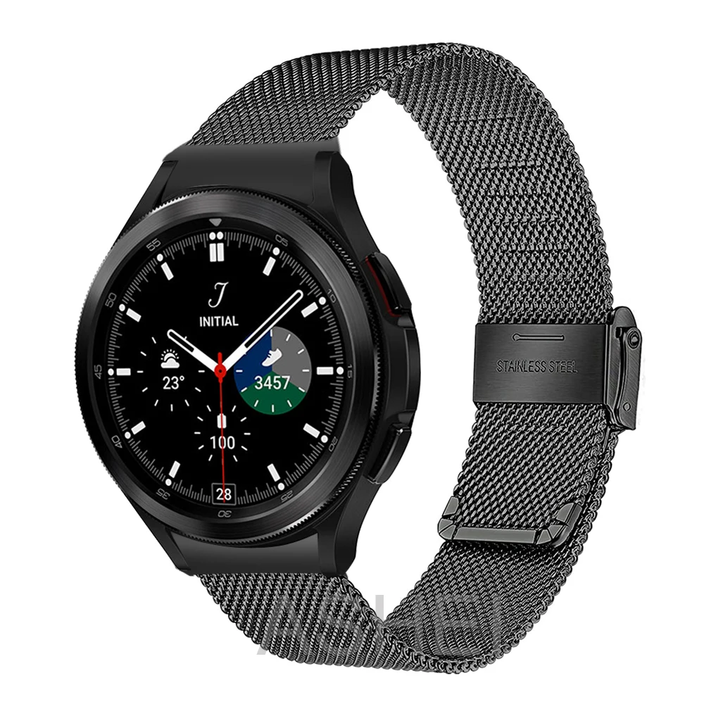 

Сетчатый металлический браслет для Samsung Galaxy Watch 4 Classic 42 мм 46 мм, ремешок из нержавеющей стали для Galaxy Watch 4 40 мм 44 мм