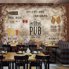 Настенная 3D Бумага с изображением кирпичной стены на заказ KTV, бара, ресторана, настенная промышленная декоративная самоклеящаяся настенная бумага