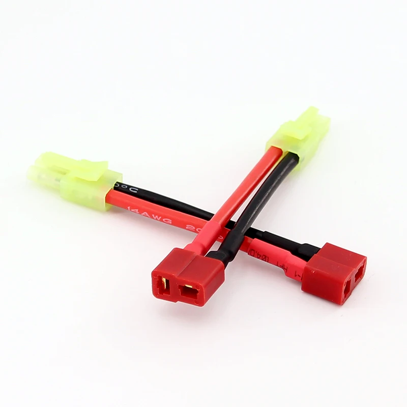 

Mini Tamiya Connector to Deans T Plug Adapter Cable 14AWG 100mm Silicone Wire For RC Lipo Battery