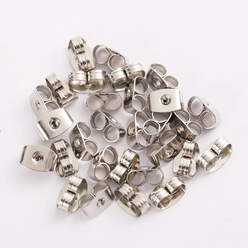

100/200/500Pcs Stainless Steel Earring Back Earrings Stopper for Diy Jewelry Making Earring Findings Craft Universal Accessories