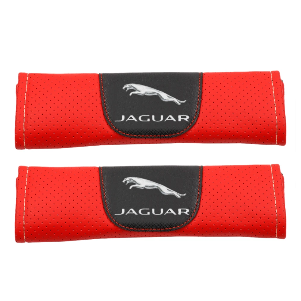 

2pcs Leather Look Car Seat Belt Cover Harness Pad Shoulder Pads Seatbelt Cushion for JAGUAR auto