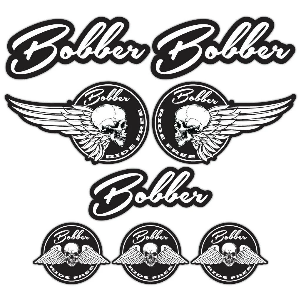 

For 1Set Bobber A4 Sticker Set Motorbike Motorcycle Biker Decals BW