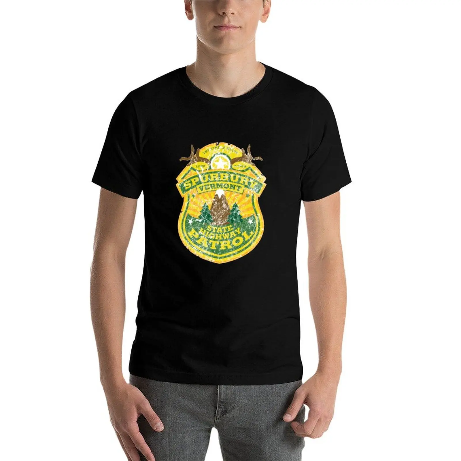 Фото Футболка Spurbury State Highway Patrol Vermont, базовая модель с круглым вырезом и короткими рукавами №3