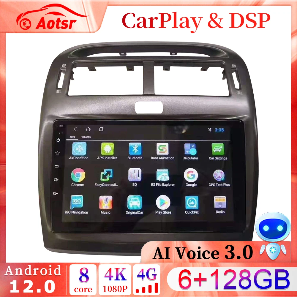 Автомобильный радиоплеер 2din 6 + 128 Гб CarPlay Android 13 GPS навигатор для Lexus LS LS430 2000-2006 с WIFI