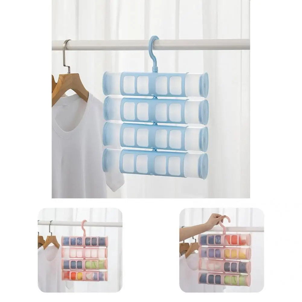 

Dustproof Convenient Transparent Visible Sock Rack Long Lasting Underwear Hanger Portable for Household