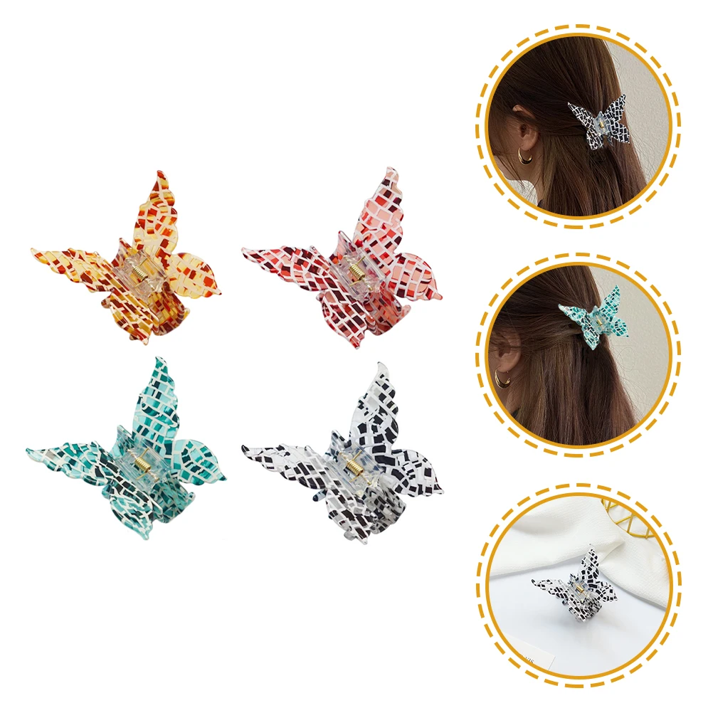

4pcs Women Girls Cute Colorful Butterfly Hairpins Beautiful Hair Ornament Barrettes Headband Hair Clips Fashion Hair Accessories