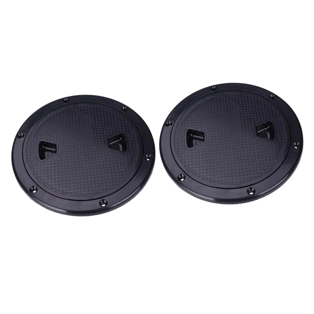 

2 Pieces 8 ''Marine Screw Plate Inspection Hatch Access Boat Black