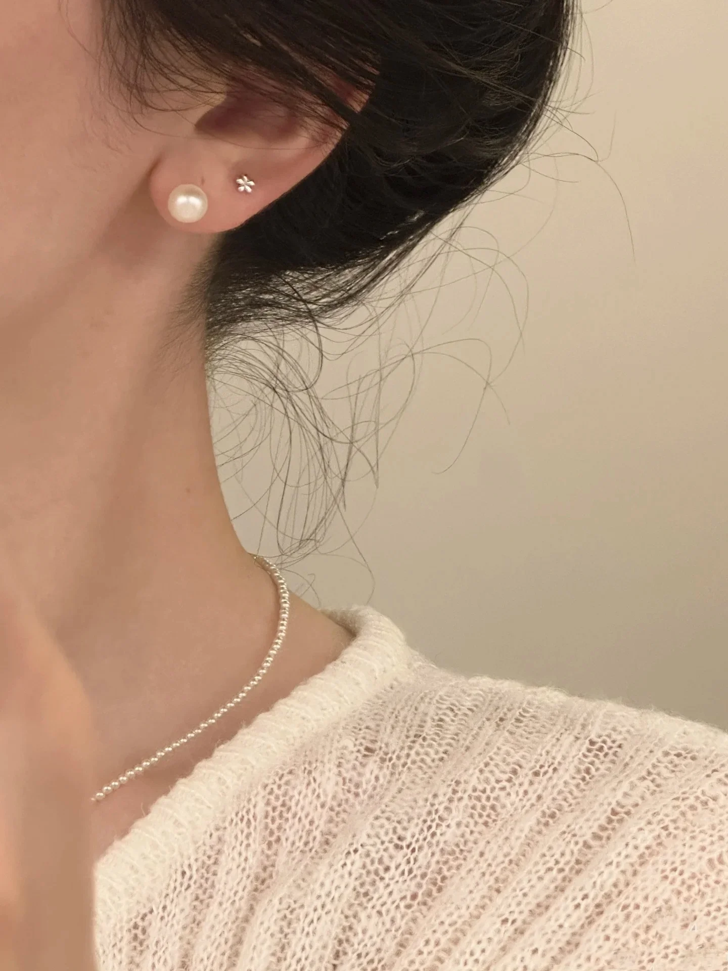 Серьги-гвоздики из стерлингового серебра 999 пробы с винтовой пряжкой и водным