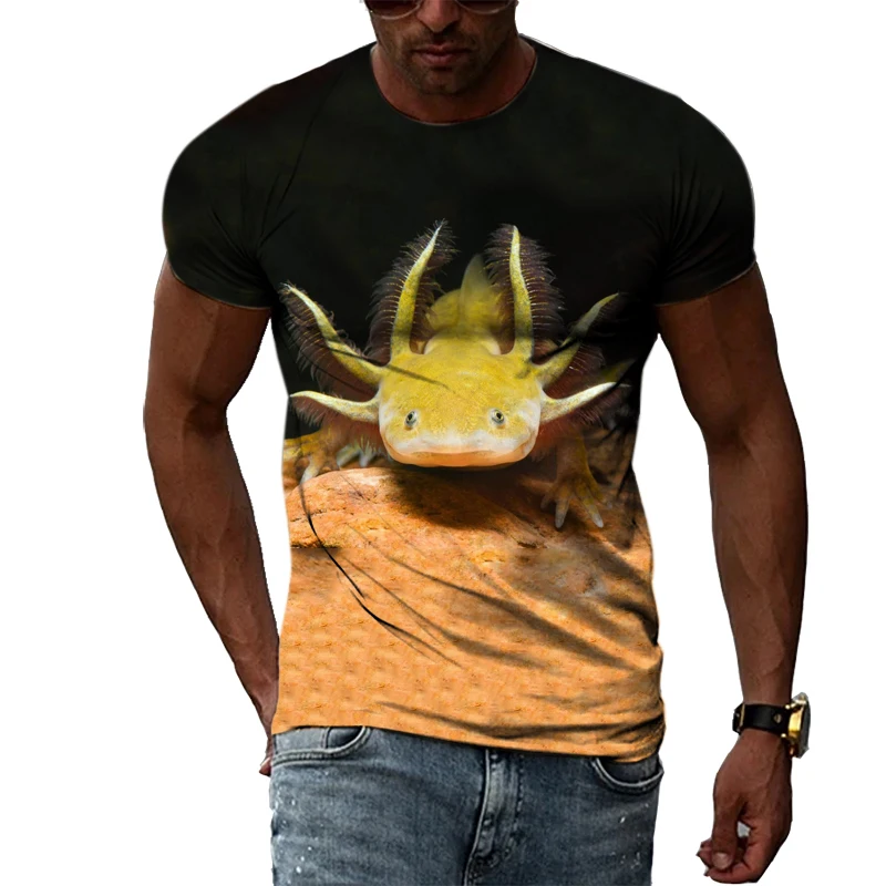 Футболка мужская летняя с 3D-графикой животного модная повседневная