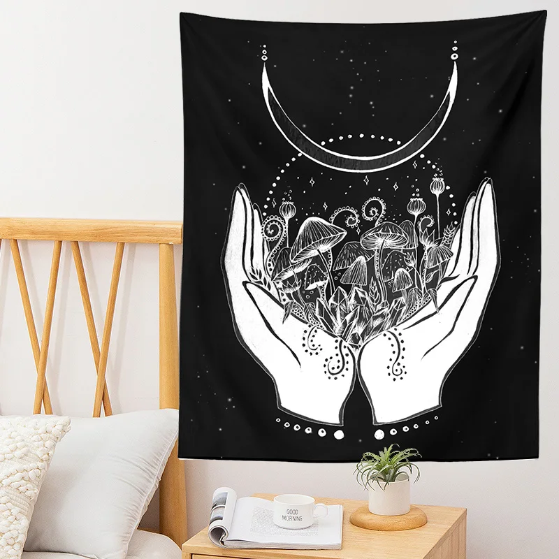 Гобелен с изображением гриба настенные психоделические грибы девушка цветок