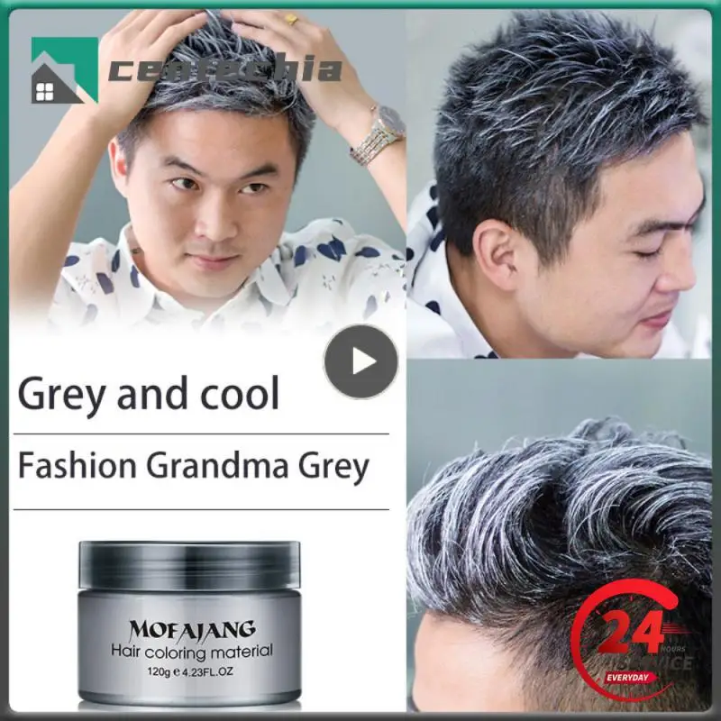 Hair Wax Styling Pomade Silver Grandma Grey Disposable Natural Hair Strong Gel Cream Hair Dye For Women