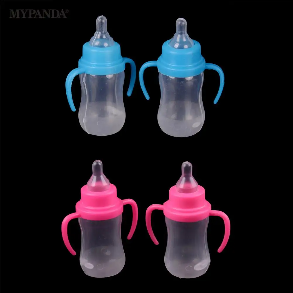 2pcs/set Magic Mike Bottle Baby Doll Feeding Bottle Feeder Nipple For Doll Toy Milk Bottle Dollhouse Accessories Color Randomly