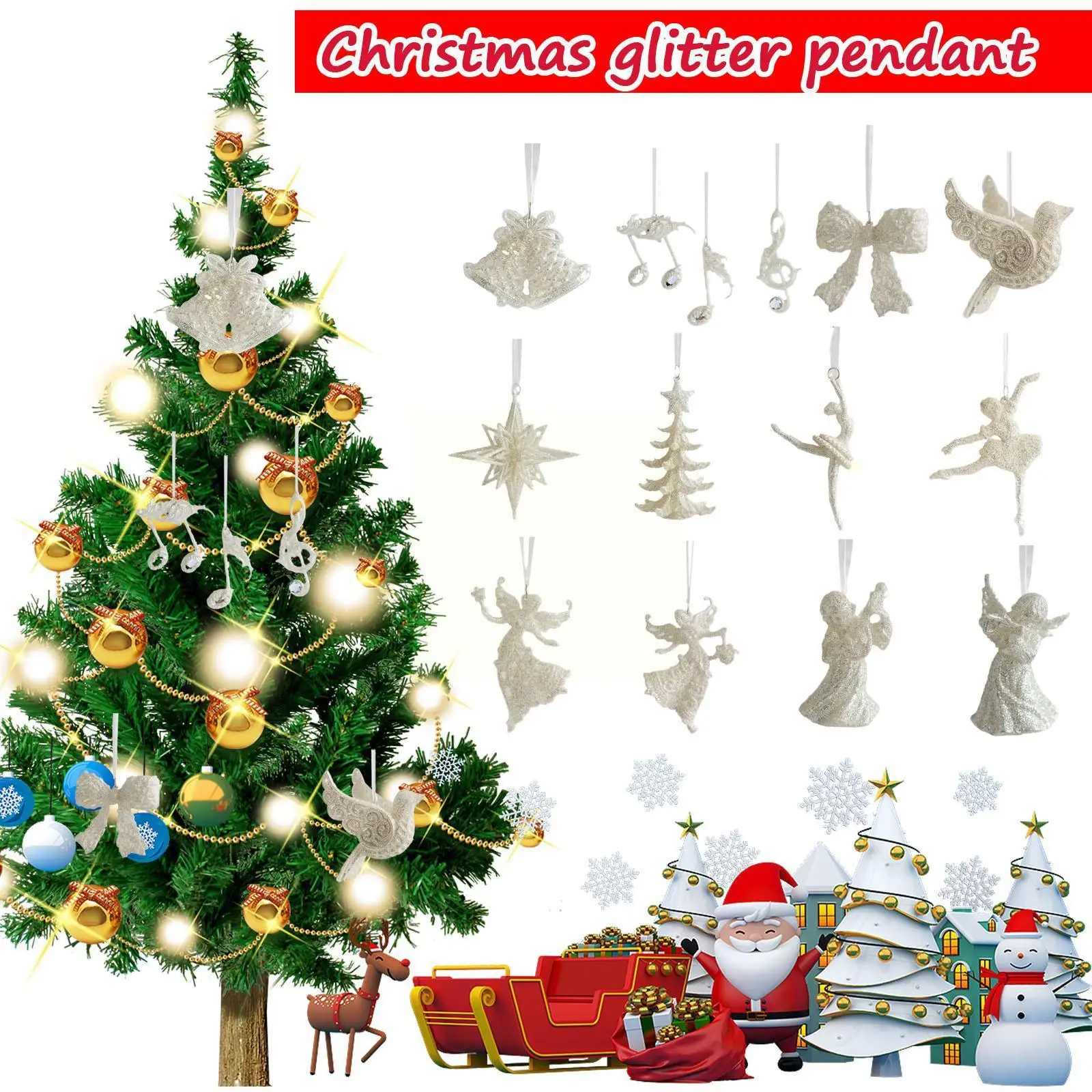 

Подвески «ангельская девушка с белыми блестками» подвески с пентаграммой елочные украшения для дома рождественские украшения подвесные ...