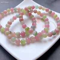 natural colorful tourmaline crystal bracelet clear round beads 6 5mm candy tourmaline brazil women jewelry aaaaaaa