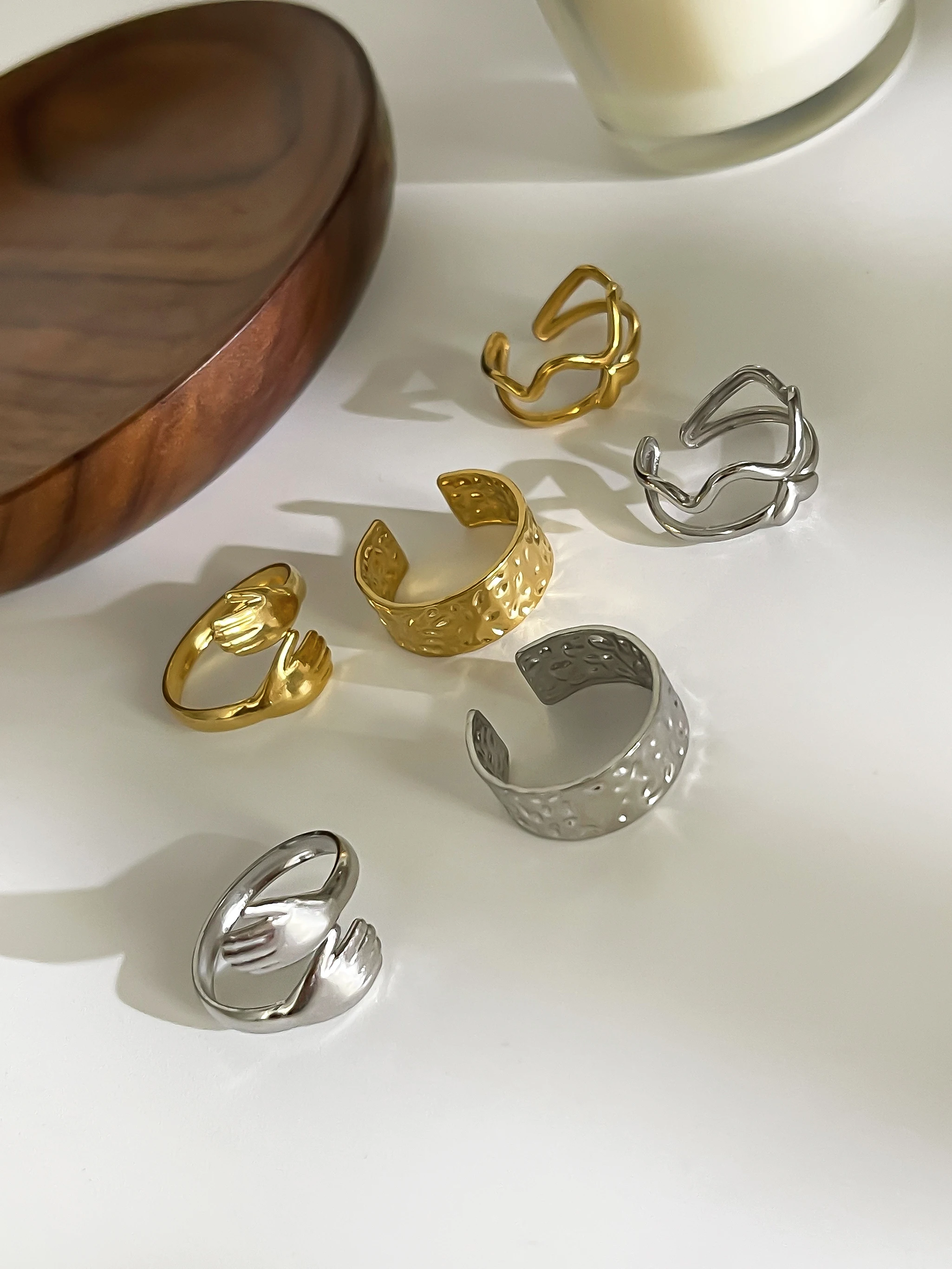 GHIDBK модные кольца из нержавеющей стали романтическая любовь резное кованое