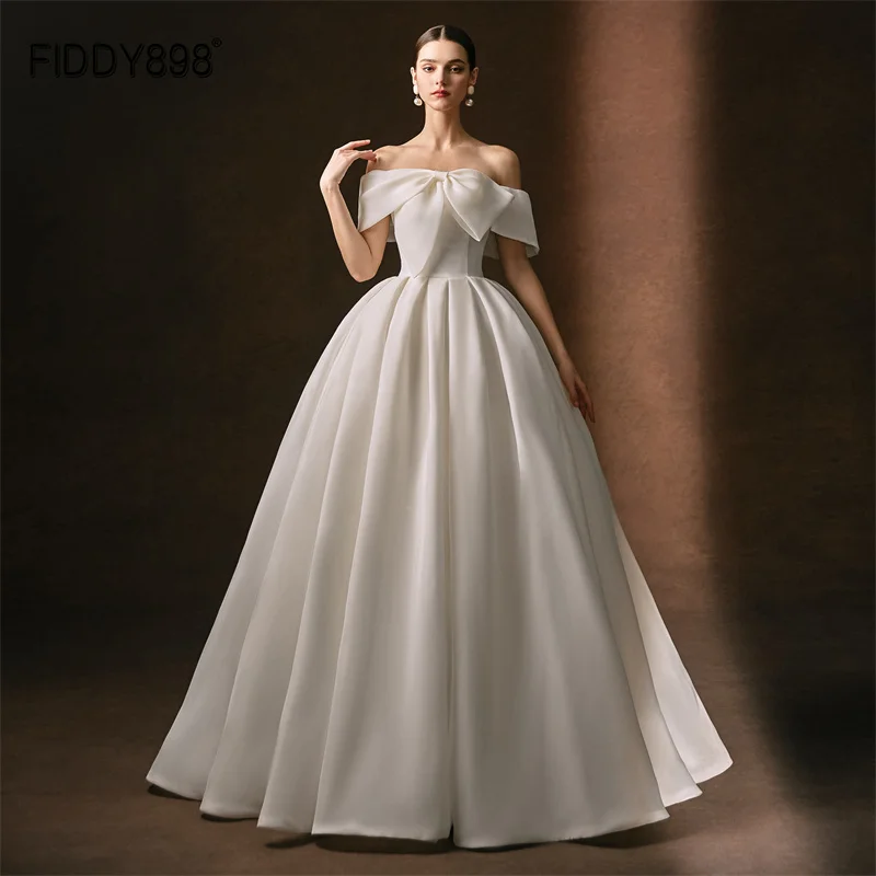 

Свадебные платья с открытыми плечами, а-силуэта, с элегантным дизайном