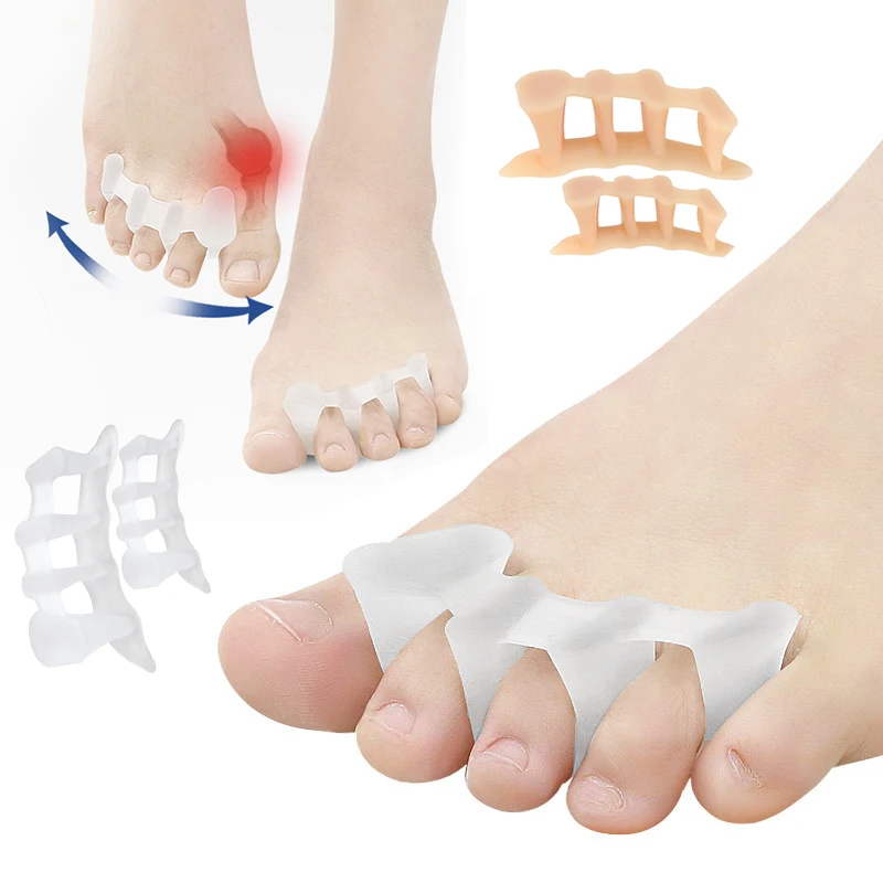 

1/2/3Pair Hallux Valgus Bunion Tools Orthotics Silicone Toe Straightener Corrector Overlapping Toes Separator Foot Pain Relief