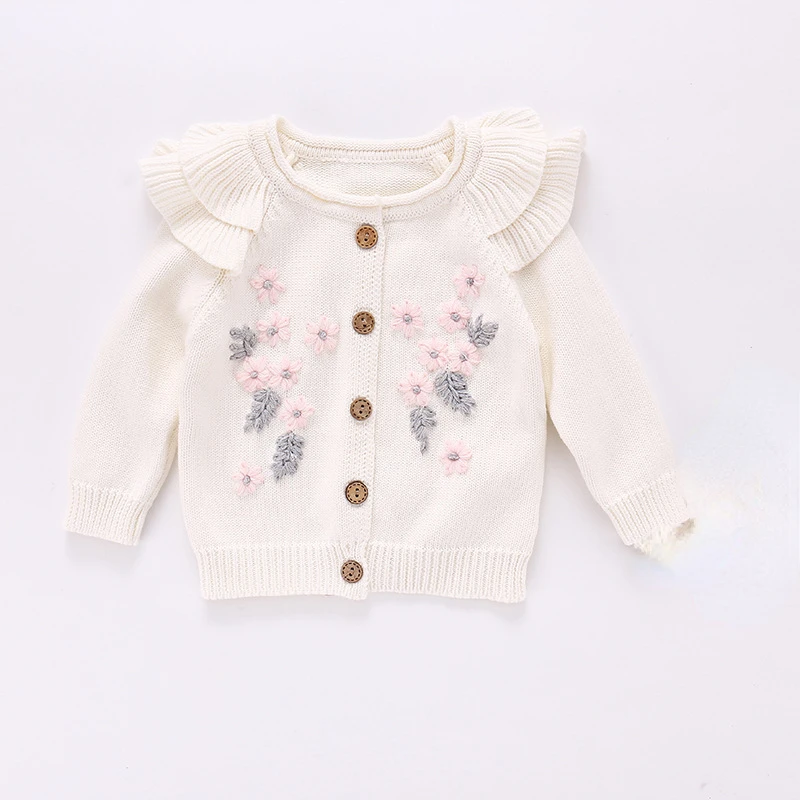 RiniLucia 2022 Autumn Babies Clothings Boys Girls Baby Suit Cotton Floral Ruffle Coat + Romper Suit Two-piece Suit Separate