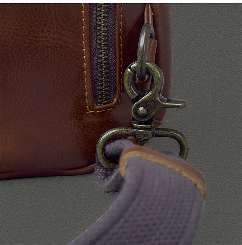 PNDME casual vintage luxury genuine leather men's chest bag outdoor travel designer real cowhide daily sports crossbody bag